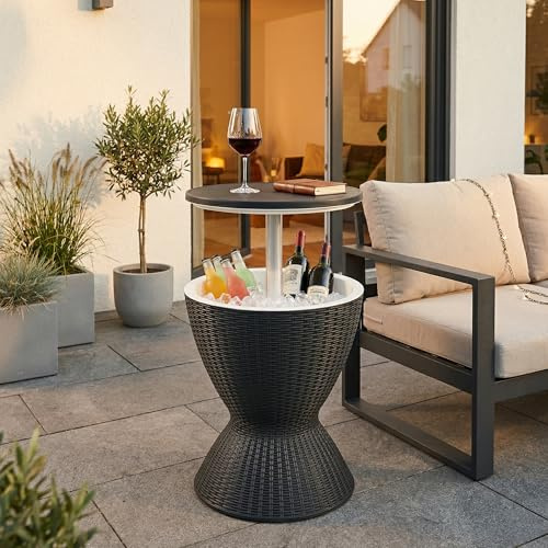 casa.pro Kühltisch Atessa Getränkekühler 58 x 49 cm 30L Schwarz