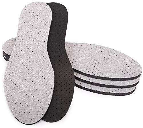 4 Paare Aktivkohle Einlegesohlen gegen Schweissfüsse Schuheinlagen Größe 28 - 46, Grau, 39