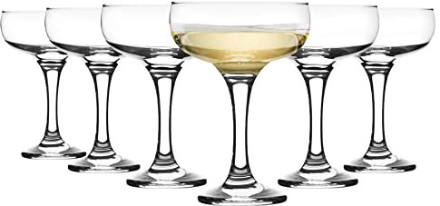 Rink Drink 4 Tier Champagne Tower Set - 30 Glasses - 200ml Vintage Champagne Coupe Saucers