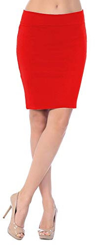 Emma & Giovanni – sexig tajt kort kjol – damer, röd, 38-40