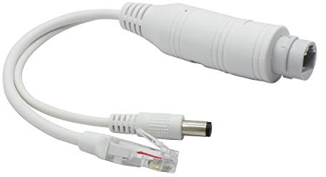ANVISION Active 48V bis 12V wasserdichter PoE Splitter, IEEE 802.3af-konform, 10/100 Mbps für IP-Kamera-AP-Voip-Telefone und mehr, Weiß