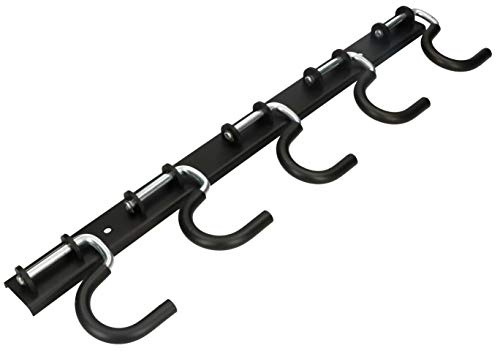 KOTARBAU Geräteleiste 500 mm 5 Haken Gerätehalterleiste Gartengerätehalter Werkzeughalter Gerätehalter Uni. Schiene Halter Werkstatt Werkzeugleiste