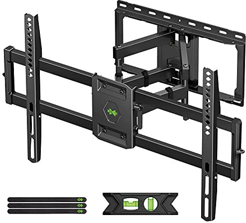 USX-MOUNT Wandhalterung Schwenkbar für 47-90 Zoll Fernseher, Max. VESA 600x400mm, ausziehbarer ultrastarker Doppelarm bis 60kg, TV Halterung Passend für die meisten 65, 75, 85 Zoll Fernseher