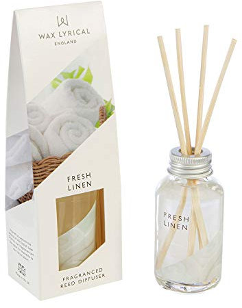 Wax Lyrical Fresh Linen, 40ml Reed Diffuser, White