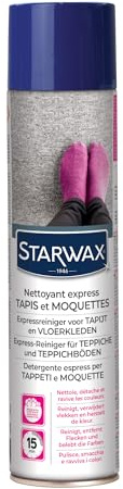 STARWAX Expressreiniger für Teppiche und Teppichböden 600 ml | Natürliche/synthetische Fasern und Seegras, reinigt und frischt auf, ohne Reiben, Express-Formel