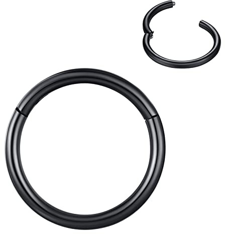 BLESSMYLOVE Nasenring Hoop 316L Chirurgenstahl Knorpelohrring Septum Clicker Ring 0,8 mm 1,0 mm 1,2 mm 1,6 mm 2,0 mm Edelstahl Klappbarer Segmentring Lippenring Conch Daith Helix Rook Tragus Lobe Snug Ear Body Piercing Schmuck
