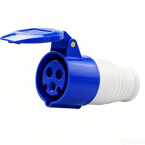 16A 240V 3-Pin Weather Proof Industrial Socket, Conform to IEC309-2 Dustproof Replacement Socket with Cover, 1 Pack