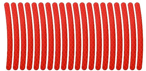 X AUTOHAUX 20 Stück Reflektierende Felgenaufkleber für 16''-17 Auto Universal rot