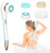 Jalann Electric Body Brush, Rechargeable Electric Body Scrubber with Long Handle, Facial Body Exfoliating Brush Kit with 4 Brush Heads for Cleansing, Massage, Care Your Skin in The Shower, Green