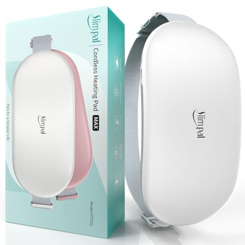 Slimpal Wärmegürtel Rücken Heizkissen Kabellos Große Größe Rücken Wärmegürtel Elektrisches Heizkissen Wärmepad Perioden, 4 Erwärmung Temperaturstufen zur Linderung Rücken für Bauch/Rücken Beige