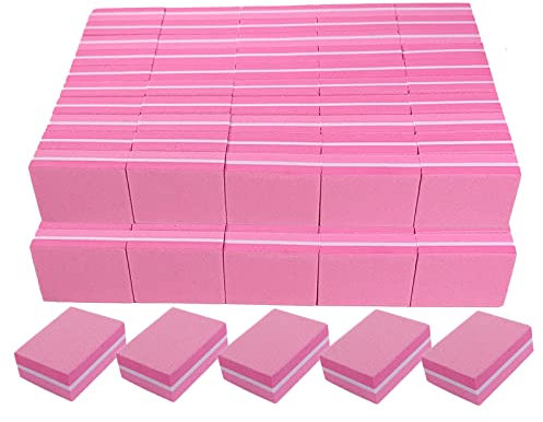 Tamponi per unghie (100 pezzi), mini lima per unghie in acrilico e naturale, grana 100/180, blocchi per lucidatura di massa, per manicure professionale, set di blocchi per unghie