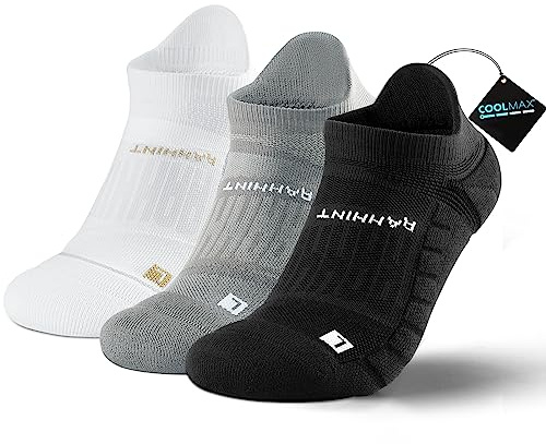 Rahhint Chaussettes Running Homme Femme, Coolmax Compression Anti Ampoules, Courtes Sport Randonnée, Taille 35-51