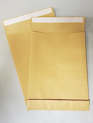 250x braune Faltentaschen DIN B4 250×353mm mit 4cm Bodenfalte und Stehboden, haftklebend ohne Fenster, 130g/m2 stark, Versandtasche mit Falte, Faltenumschlag