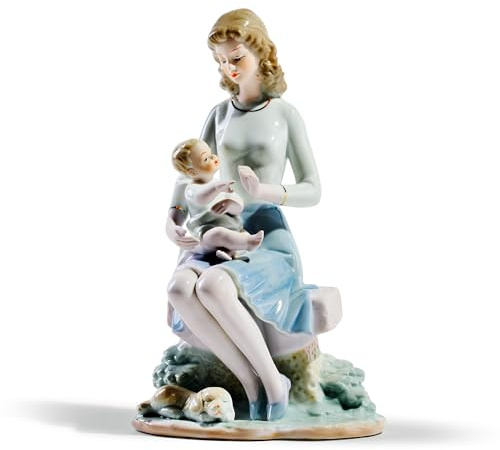 Porzellanfigur, Mutter und Baby, Statue und Skulptur, Heimdekoration, Geschenk für Mutter und Tochter.