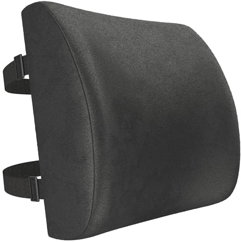 FORTEM Cuscino Lombare Sedia Ufficio, Supporto Lombare Auto, Cuscino Schiena, Schienale Sedia Ufficio Ergonomico in Memory Foam, Fodera Traspirante e Lavabile, Cinghia Regolabile, per Gaming e Lavoro