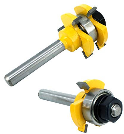 PFRANK 2 STÜCKE 8 MM Schaftfräser Holzschnitzerei Gelenk Montieren Fräser Nut & Feder T-Nut Fräser for Holz Holzarbeiten