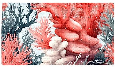 Duschmatte, rutschfest, Anti-Schimmel, schöne Badematten, Koralle, 38,5 x 68 cm, Gummi-Duschmatte für Innendusche, rutschfeste Duschmatten mit Abflusslöchern und Saugnäpfen, maschinenwaschbar