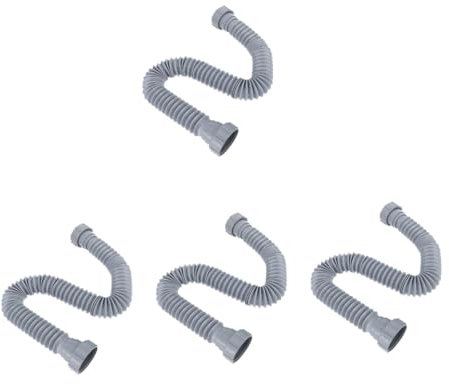 Angoily 4 Stücke Küche Waschbecken Ablauf Rohr Verlängerung 50cm Flexible Pvc Rohr Gewinde Anschlüsse Auslaufsichere Design