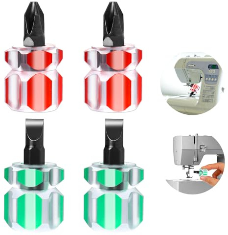 Lot de 4 tournevis pour machine à coudre avec tête plate et tête cruciforme pour projets de couture