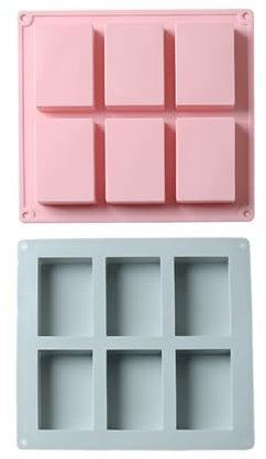 Moldes Tartas Silicona 2 Piezas De 6 Moldes Rectangulares Para Pasteles De Jabón, Moldes De Jabón Hechos A Mano Y Moldes De Jabón Frío