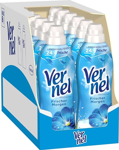 VERNEL Frischer Morgen Weichspüler 468WL (12x39 Waschladungen), Wäscheduft für 24 Stunden & 7 Tage langanhaltende Frische mit einzigartiger Duft-Technologie, recycelbare Flasche