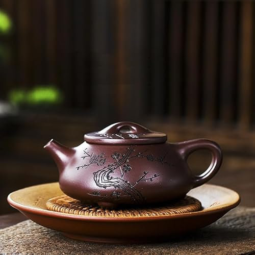 Tetera Zisha hecha a mano, té chino Yixing púrpura de arcilla de cobre 340 cc, infusor chino de té de hojas sueltas de Kungfu