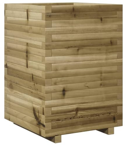 vidaXL Jardinière 50x50x72 cm Bois de pin imprégné, jardinière d'extérieur, bac à Fleurs, bac à tomates, jardinière de terrasse, bac à Pommes de Terre