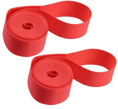 Hihaha 700C 27 Bike Wheel Rim Strip Rim Tape Liner Tube Band PVC Red Pair Durable Material