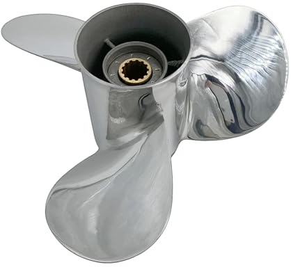 DIKAMAN Bootspropeller, Außenborder-Bootspropeller, Bootspropeller 11x15 for 40-55 PS, 3 Flügel, Edelstahlpropeller SS, 13 Zähne, RH, OEM-Nr.: 663-45943-01-EL, 11x15 Langlebig und effizient