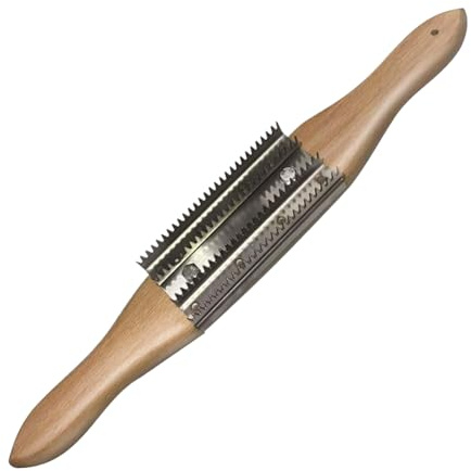 Barfeery Buffing Wheel Rake Cleaning Tool for Polishing Wheel Compound with Beech Wood Handle & 4 Rows of Metal Teeth Rake