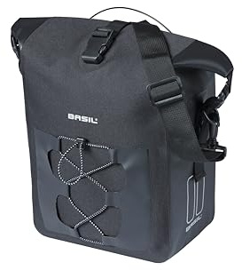 Basil Einzelpacktasche Navigator M schwarz, 24x14x34cm, 14ltr, MIK Studs, 18263