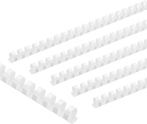 PATIKIL 16mm (5/8) Plastic Binding Combs, 50 Pcs 21 Rings Comb Binding Spines 120 Sheet Capacity Letter Size for Binding Paper Sheets Notebook Calendar Picture Album, White
