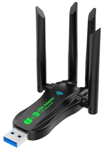 GIWFBQTR Scheda di Rete USB 1300M Bluetooth 5.0 2 in 1 per Computer 2.4G 5GHZ Ricevitore WiFi Wireless 2.4G Dual-Band Attraverso I Muri