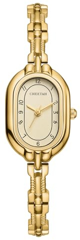 CHEETAH Armbanduhr Damen Analoge Quarz mit kleinem Vintage Metallarmband Gold Uhr Damen, Leicht Ablesbares Ziffernblatt in Blau wasserdichte Watch für Frauen Mädchen (Gold Gold)