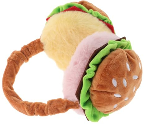 EXQUIMEUBLE Cache-oreilles Thermiques Pliables Forme De Hamburger Couvre-oreilles Peluche Pour Et Garçon Fille Ajustables Pour Froid