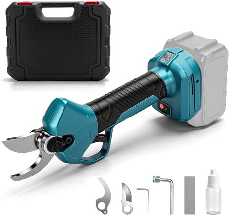 Troncarami a batteria compatibile con batteria Makita da 18 V, motore senza spazzole, display digitale LCD, diametro massimo di 45 mm, per tagliare alberi e alberi da frutto