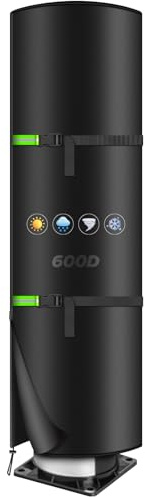 YedZen Housse Douche Solaire, 220x67cm 600D Oxford Housse de Protection Solaire pour douche solaire de jardin Extérieur, Imperméable UV Résistant bâche étanche de Douche Solaire