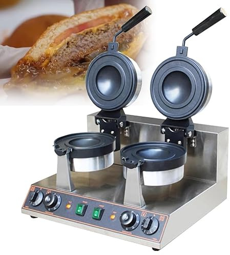 Gaufrier Commercial Rotatif Machine à hamburger, gaufrier commercial, sorbetière, 1 300 W, presse électrique antiadhésive, température réglable de 50 à 300 °C, pour la cuisine et le petit-dé