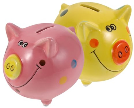 TOYANDONA 2pezzi Salvadanaio in Da Salvadanaio Forma Maiale Per Ragazzo Decorativo Per Ragazzo Per Camere Da Letto e Regali Compleanno