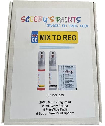 Custom Paint by Registration Number - 20ml Precision Scratch Repair with Needle & Brush - UK Mixed Automotive Pen (Paint Kit)