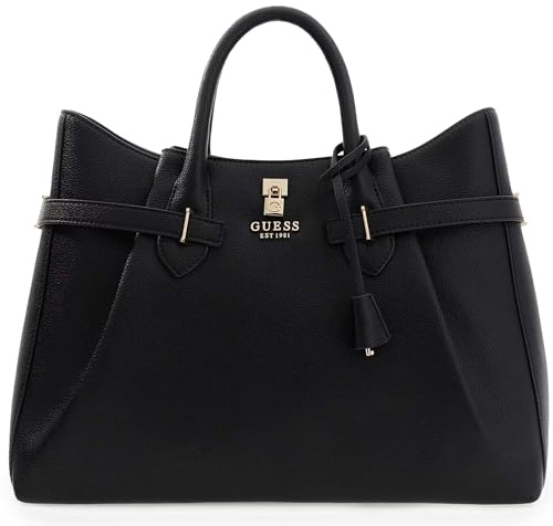 GUESS Handtasche Schultertasche Yesba Girlfriend Satchel Bag Black schwarz