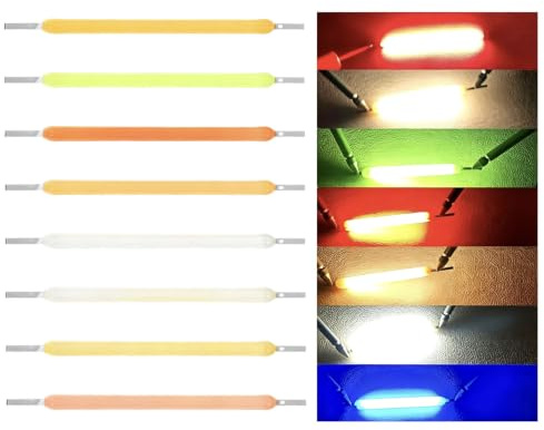 UGEFKMQ 8 st DC 3 V Edison glödlampor DC 3 V COB LED-filamentlampor, keramik, 8 färger, gör-det-själv belysningsset, juldekoration 8 st, 18,5 mm