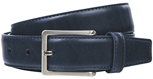 LINDENMANN Gürtel Herren Ledergürtel, Rindleder XL, in 3 Farben, mittelbraun/marine/grau, Größe/Size:100, Farbe/Color:blau