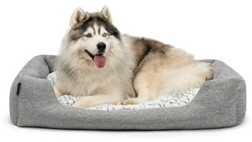 lionto Cama para Perro cojín de Piso Reversible, (L) 110x80 cm Gris