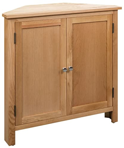 vidaXL Eckschrank 80x33,5x78 cm Massivholz Eiche