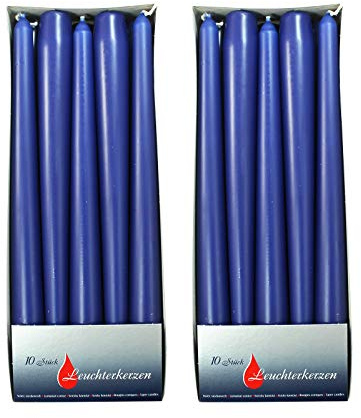Ebersbacher Kerzen 2er Pack Spitzkerzen blau, ca. 22 x 240 mm (2 x 10 Stück)
