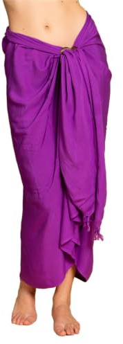 PANASIAM Sarong Tuch blickdicht - L & XXL Pareo Tuch - Lunghi Strandtuch | für Damen & Herren, als Wickelrock, Strandkleid oder leichtes Bikini Cover-up, Lunghi, weiche Viskose, mit Kokosschnalle