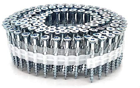 Coil Magazinierte adunox-SuperUni Holzschrauben/Spanplattenschrauben mit Teilgewinde, Cutspitze, Fräsrippen, hell verzinkt, 2.500 Stück…… (4,0 x 30 mm)