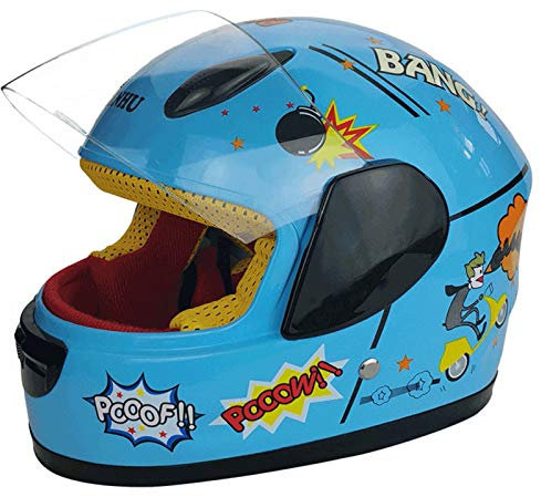 Balscw Motorradhelm Kinderhelm Full Face Klapphelme Integralhelme Scooter Helm Roller Fahrradhelm Racing Helm Mit Visier Geeignet Für Jungen Und Mädchen Von 3-10 Jahren Schutzhelm