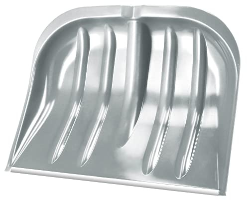 KADAX Schneespaten, 49 cm breit, Schneeschaufel ohne Stiel, Schneeschieber, Schneeräumer, Kunststoffschneeschaufel, Schneeschippe (1, Silber mit Blechkante)